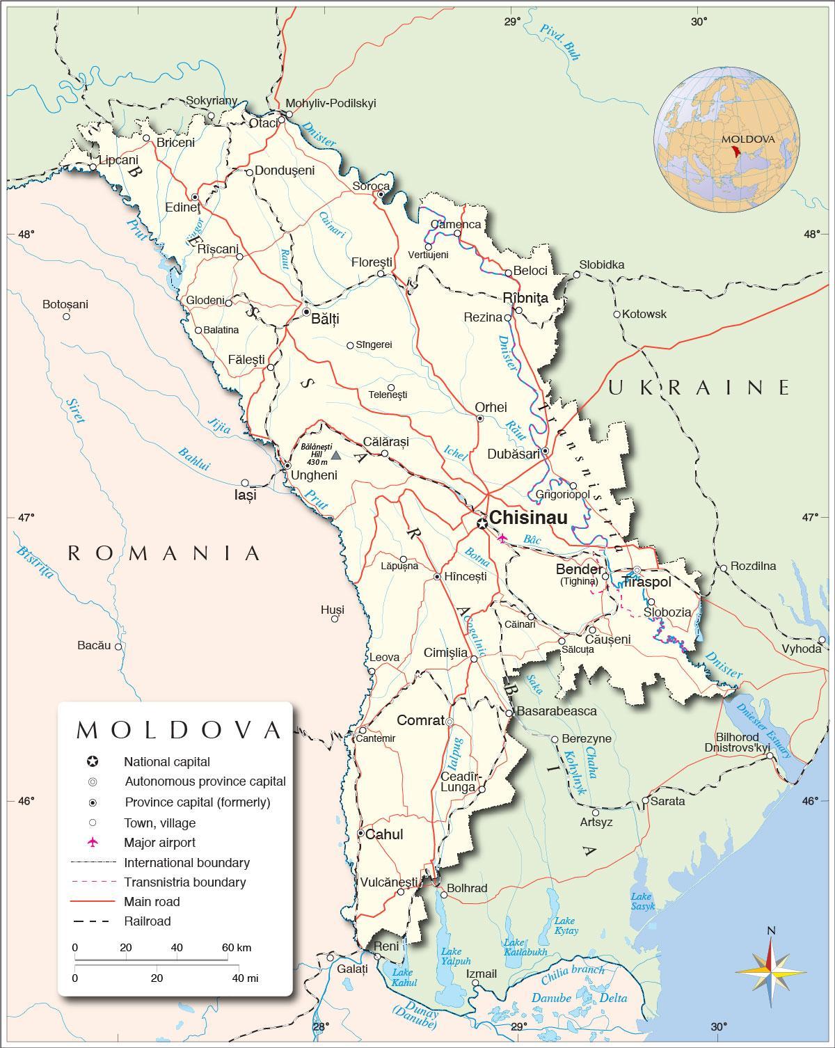 Ramani ya jamhuri ya Moldova