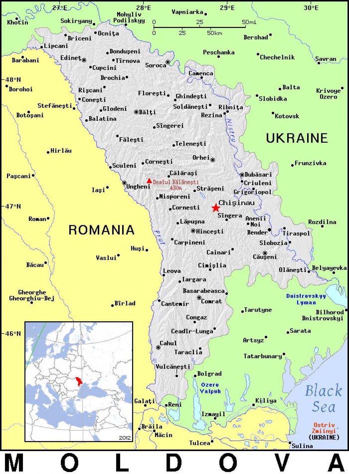 Ramani ya nchi Moldova 